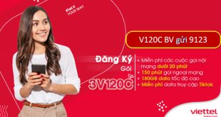 Cách đăng ký gói cước 3V120C Viettel miễn phí phút gọi- data trong suốt 90 ngày
