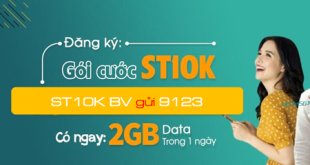 Đăng ký gói cước ST10K Viettel nhận 2GB sử dụng trong 1 ngày