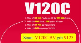 Đăng ký gói cước V120C Viettel ưu đãi phút gọi, data, lướt Tiktok thả ga suốt cả tháng