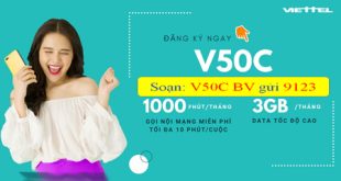 Hướng dẫn đăng ký gói cước V50C Viettel ưu đãi cả tháng chỉ 50k