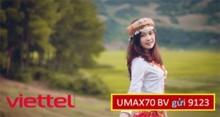 Đăng ký gói cước UMAX70 Viettel ưu đãi 7GB sử dụng liên tục trong 1 tháng