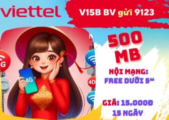 Gói cước V15B Viettel: Có 500MB data, free thoại nội mạng liên tục 15 ngày
