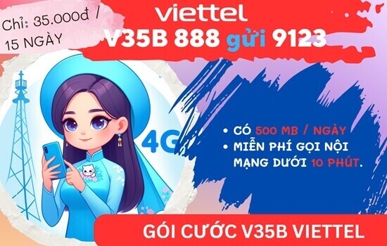Nhanh tay đăng ký gói cước V35B Viettel- Data thả ga, gọi nội mạng cực rẻ