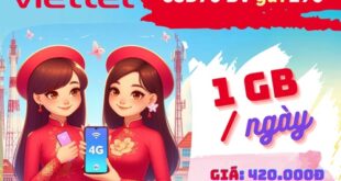 Gói cước 6SD70 Viettel ưu đãi 1GB/ngày liên tục 6 tháng
