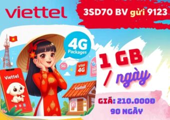 Gói cước 3SD70 Viettel: Có ngay 1GB mỗi ngày, sử dụng 3 tháng