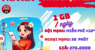 Gói cước 3V90B Viettel: Ưu đãi 1GB mỗi ngày, thoại thả ga, dùng 3 tháng