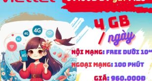 Đăng ký gói 6V160B Viettel: combo gọi và DATA thả ga, dùng 6 tháng