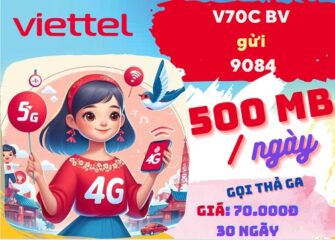 Gói cước V70C Viettel: Ưu đãi 15GB, gọi nội mạng thả ga