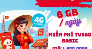 Đăng ký gói cước 12T5G150 Viettel có ngay 6GB mỗi ngày, dùng cả năm