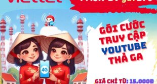 Gói cước YT15K Viettel ưu đãi 25GB data truy cập Youtube cả tuần