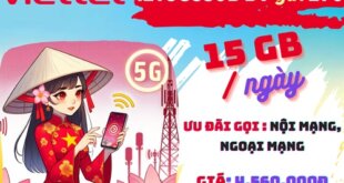 Gói cước 12T5G380B Viettel: Có ngay 15GB/ngày, gọi nội mạng và ngoại mạng, chu kỳ 1 năm