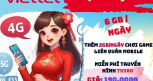 Gói cước 5GLQ190 Viettel: nhận ngay lên tới 8GB mỗi ngày, chơi liên quân thả ga 30 ngày