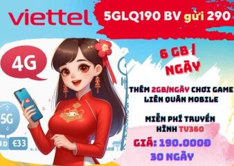 Gói cước 5GLQ190 Viettel: nhận ngay lên tới 8GB mỗi ngày, chơi liên quân thả ga 30 ngày