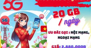 Gói cước 6T5G480B Viettel nhận ngay 20GB mỗi ngày, gọi nội mạng và ngoại mạng, dùng 6 tháng