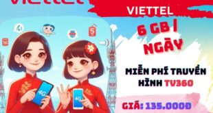 Gói cước 3T5G135N Viettel nhận ưu đãi 540GB data kèm 3 tháng miễn phí