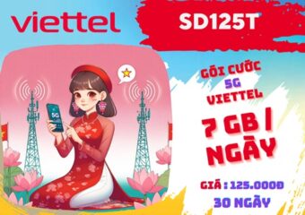 Gói cước SD125T Vietttel nhận ưu đãi 300GB data chỉ 125k lên tới 10GB mỗi ngày