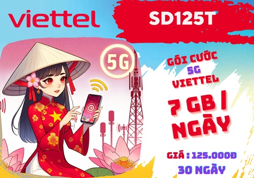 Đăng ký gói cước 6SD125T Vietttel online suốt nửa năm với ưu đãi 1.800GB data